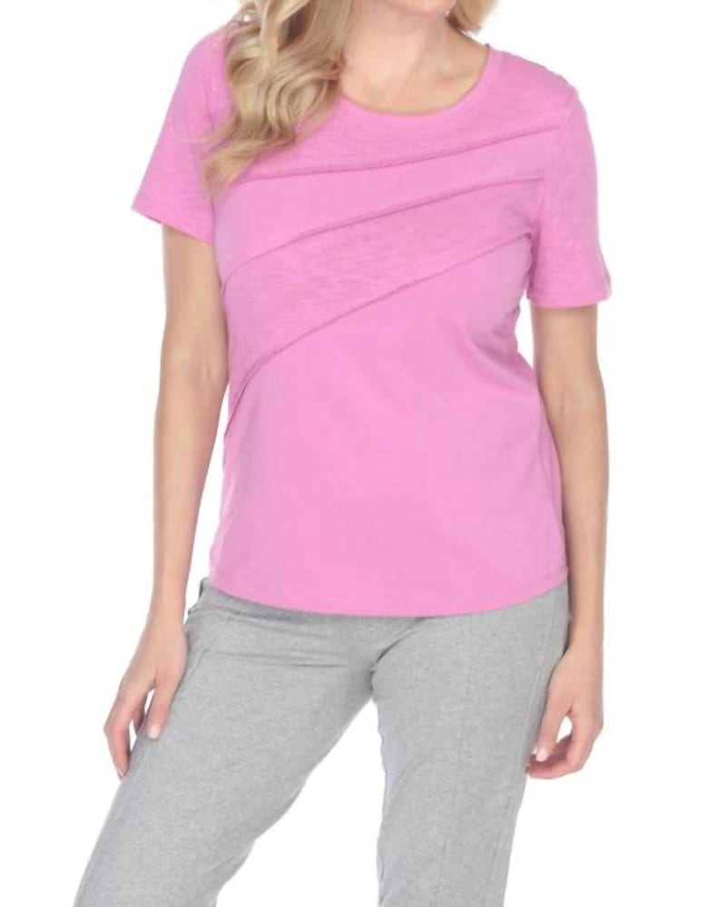 Front of a model wearing a size XL Infinity Top in Verbena in Verbena by Neon Buddha. | dia_product_style_image_id:336607
